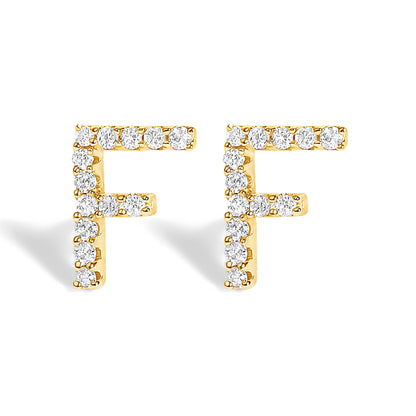 10K White Gold 1/10 Cttw Diamond Initial â€œAâ€ Stud Earring by Bids.com