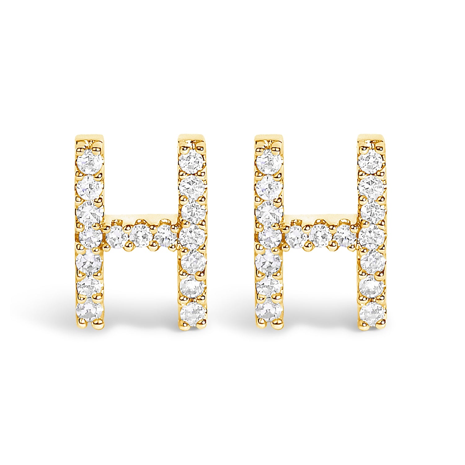 10K White Gold 1/10 Cttw Diamond Initial â€œAâ€ Stud Earring by Bids.com