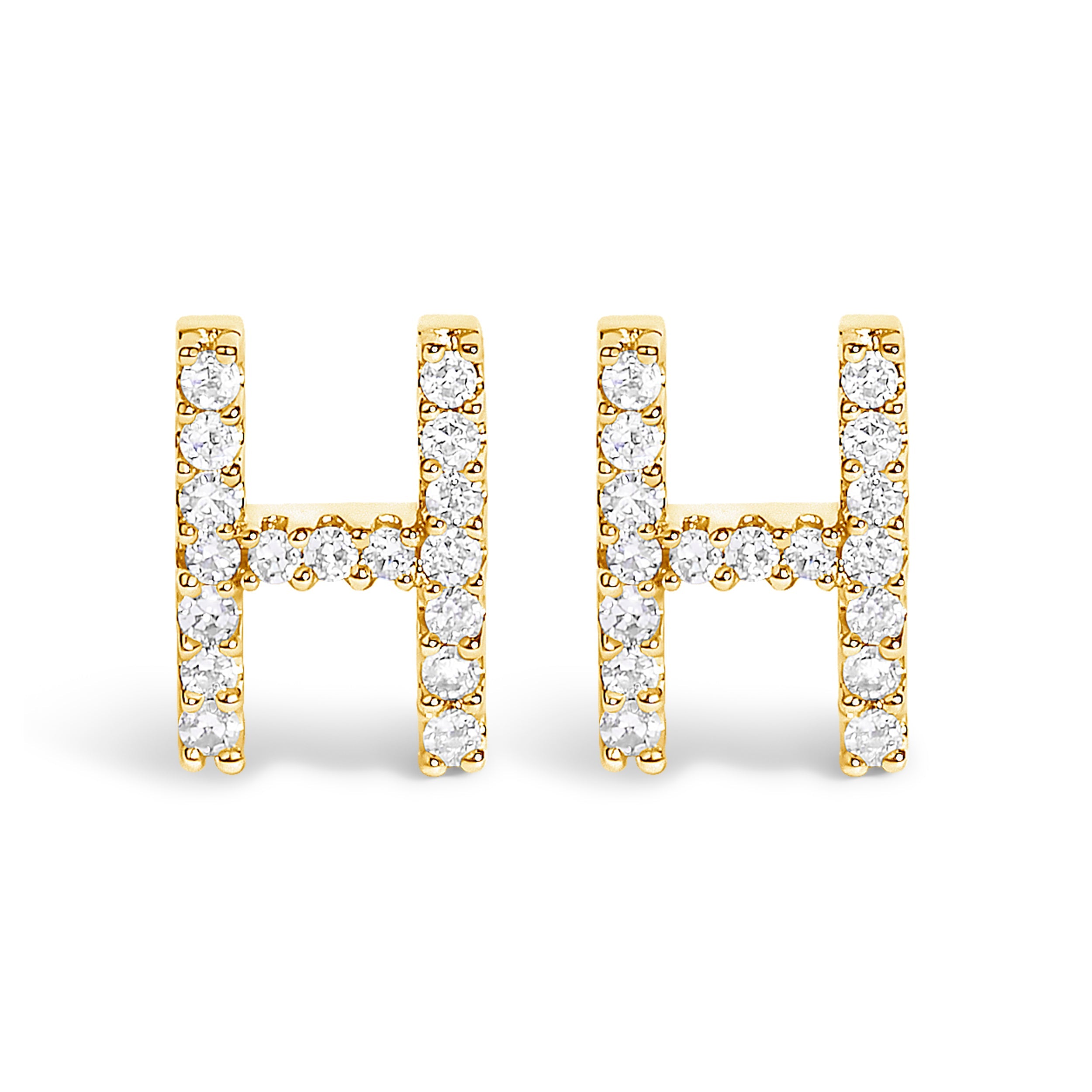 10K White Gold 1/10 Cttw Diamond Initial â€œAâ€ Stud Earring by Bids.com