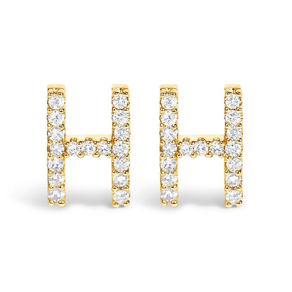 10K White Gold 1/10 Cttw Diamond Initial â€œAâ€ Stud Earring by Bids.com