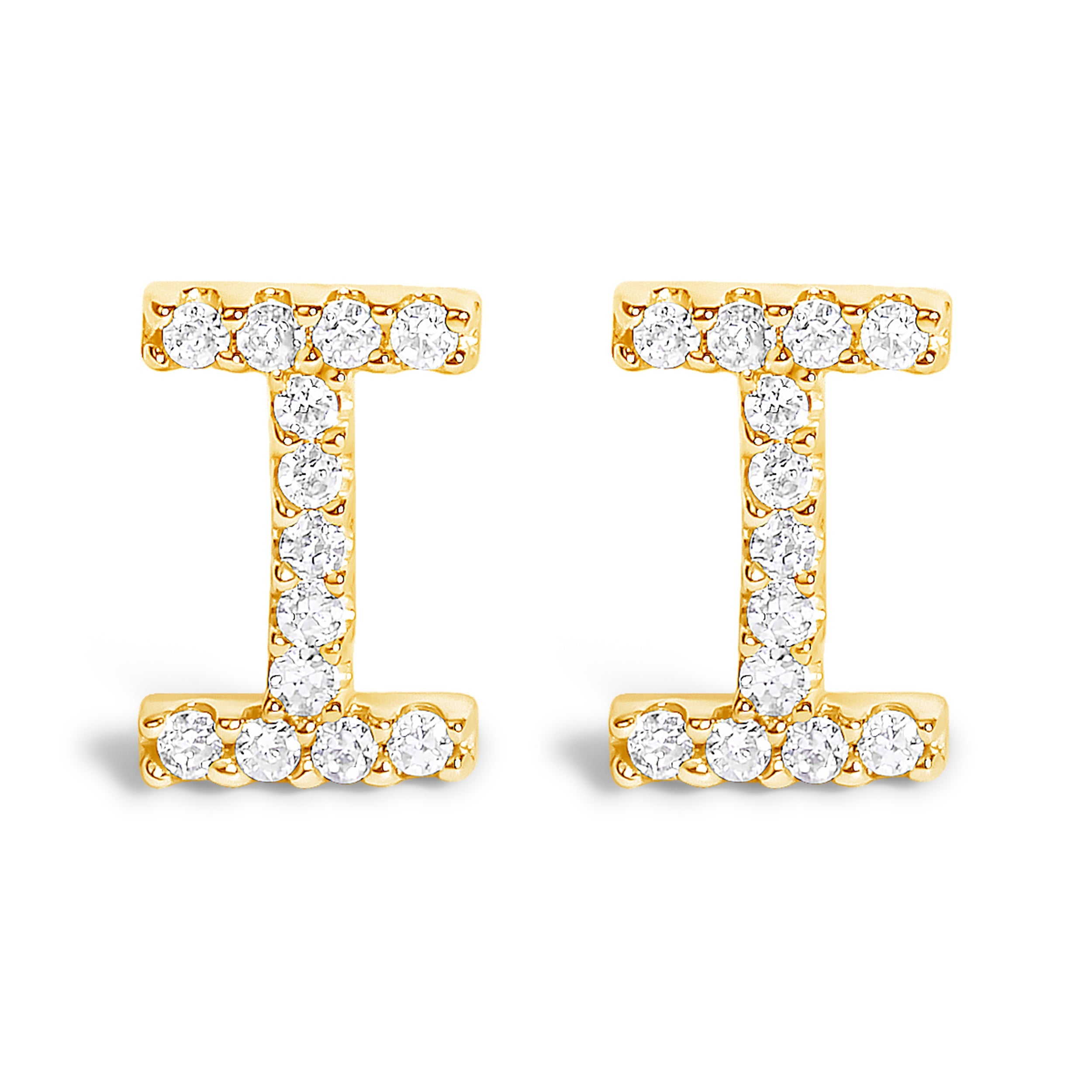 10K White Gold 1/10 Cttw Diamond Initial â€œAâ€ Stud Earring by Bids.com