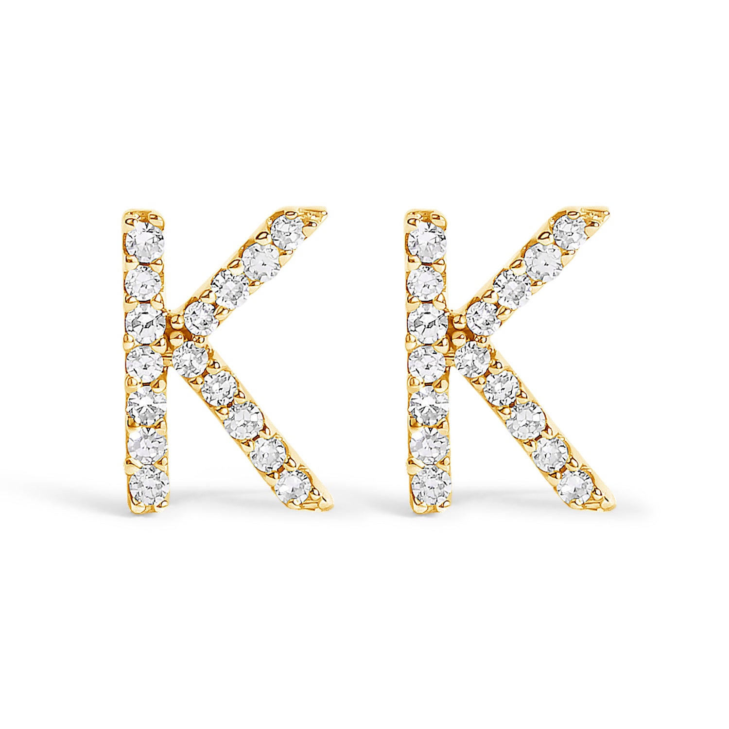 10K White Gold 1/10 Cttw Diamond Initial â€œAâ€ Stud Earring by Bids.com