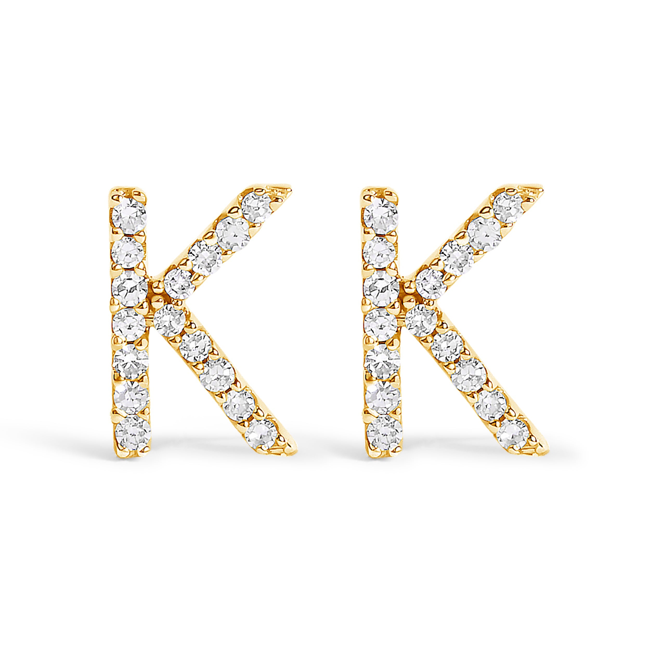 10K White Gold 1/10 Cttw Diamond Initial â€œAâ€ Stud Earring by Bids.com