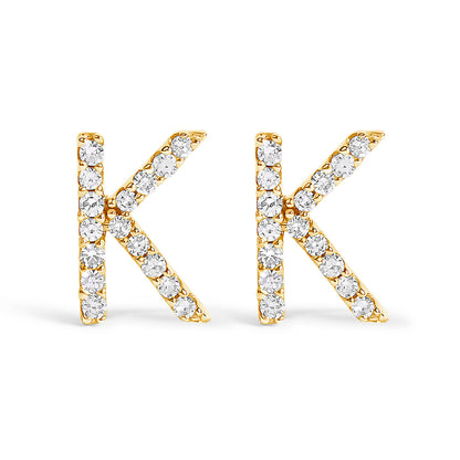 10K White Gold 1/10 Cttw Diamond Initial â€œAâ€ Stud Earring by Bids.com