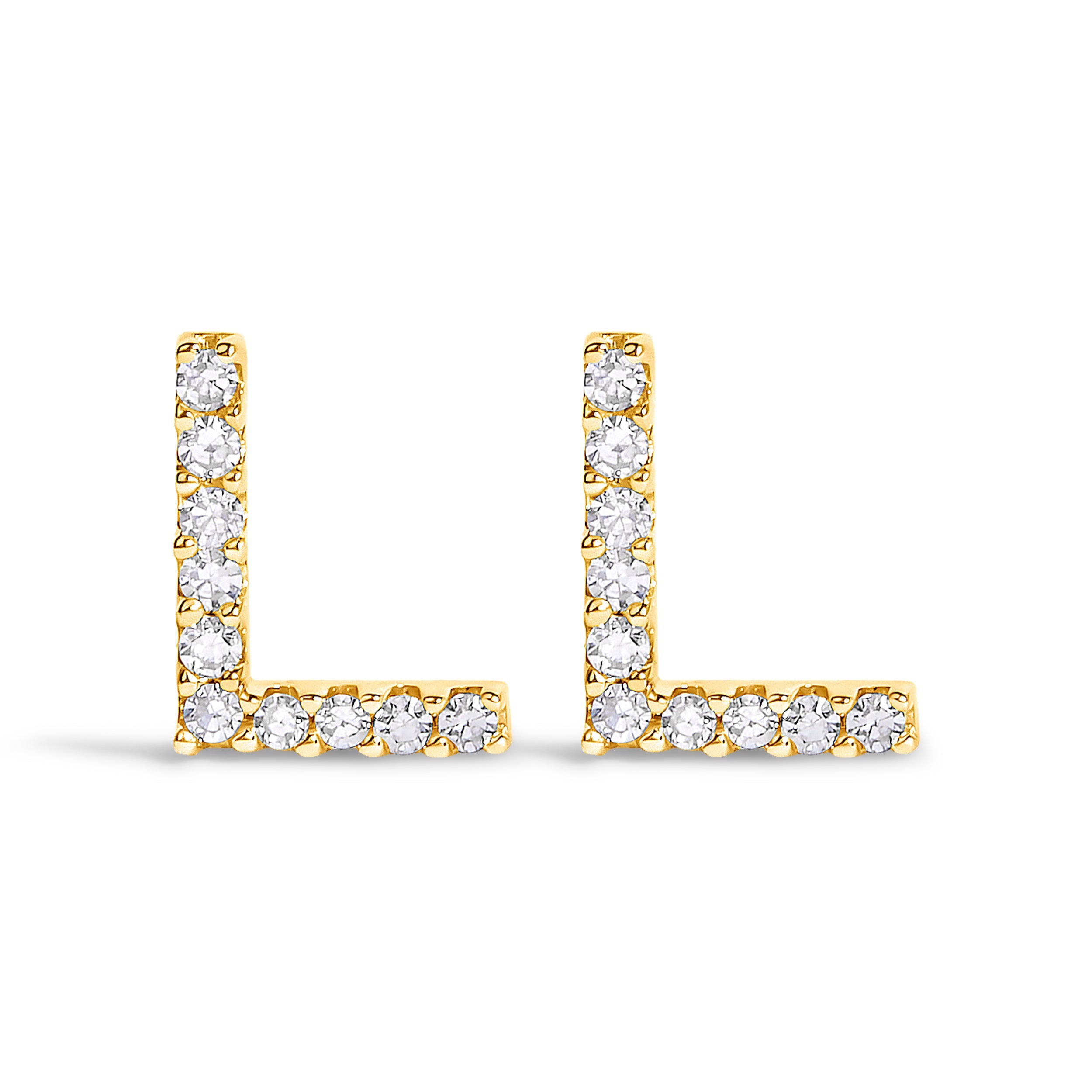 10K White Gold 1/10 Cttw Diamond Initial â€œAâ€ Stud Earring by Bids.com