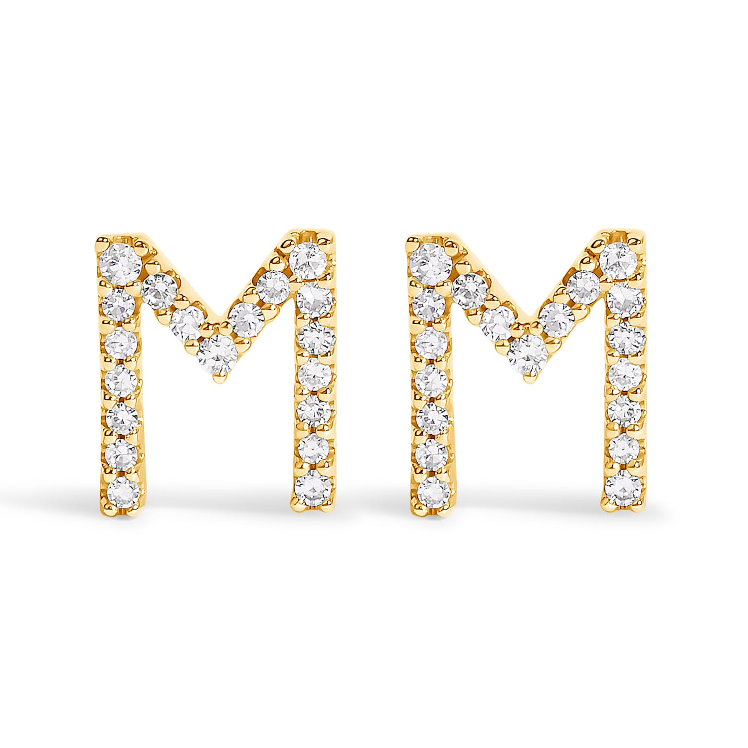 10K White Gold 1/10 Cttw Diamond Initial â€œAâ€ Stud Earring by Bids.com