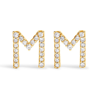 10K White Gold 1/10 Cttw Diamond Initial â€œAâ€ Stud Earring by Bids.com