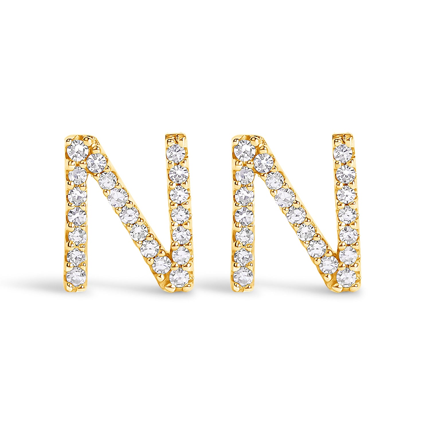 10K White Gold 1/10 Cttw Diamond Initial â€œAâ€ Stud Earring by Bids.com