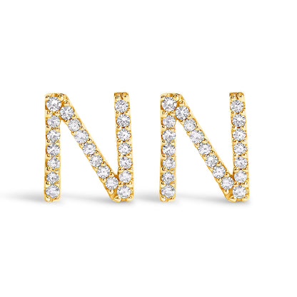 10K White Gold 1/10 Cttw Diamond Initial â€œAâ€ Stud Earring by Bids.com