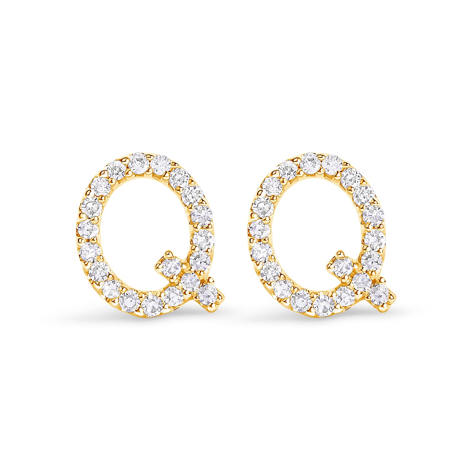 10K White Gold 1/10 Cttw Diamond Initial â€œAâ€ Stud Earring by Bids.com