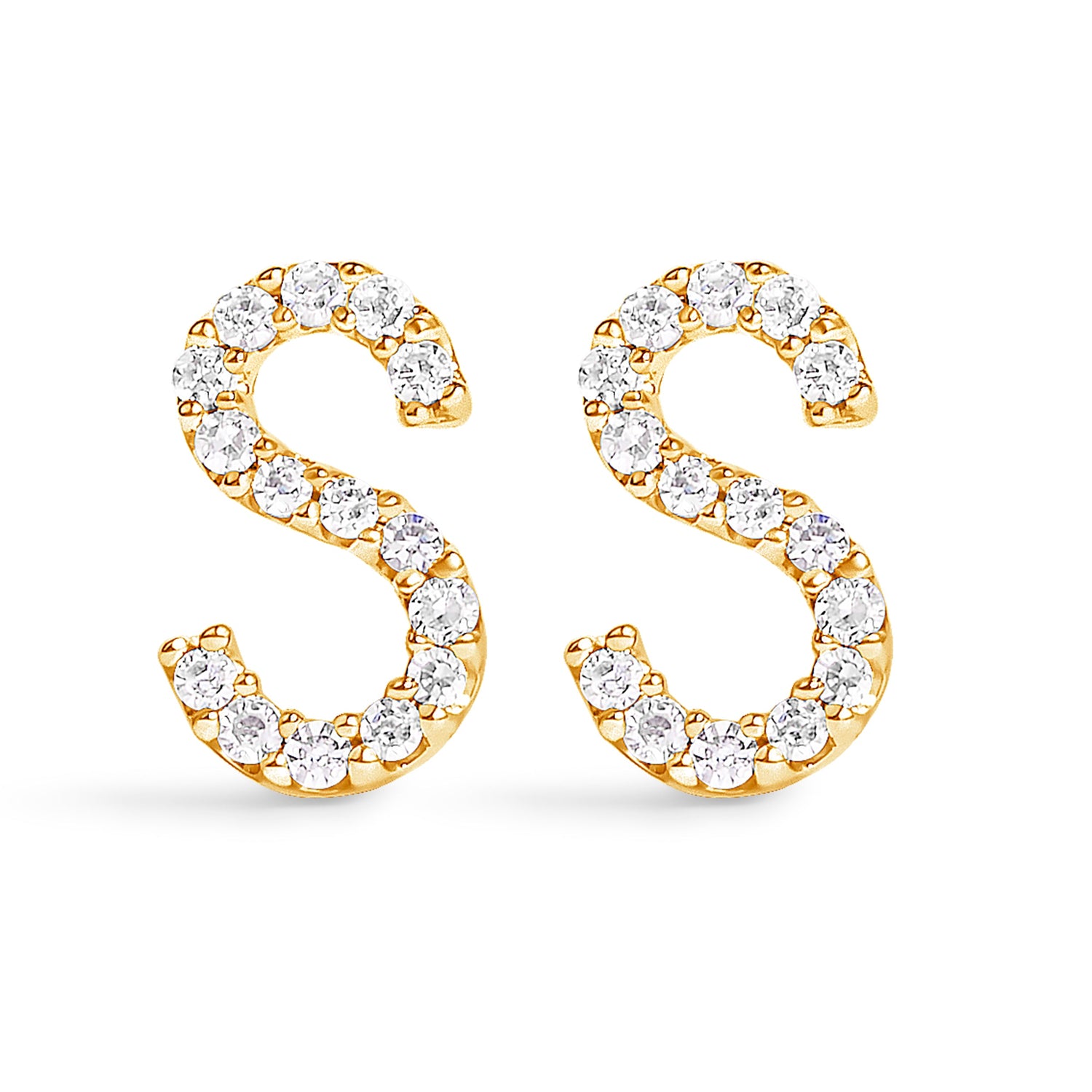 10K White Gold 1/10 Cttw Diamond Initial â€œAâ€ Stud Earring by Bids.com