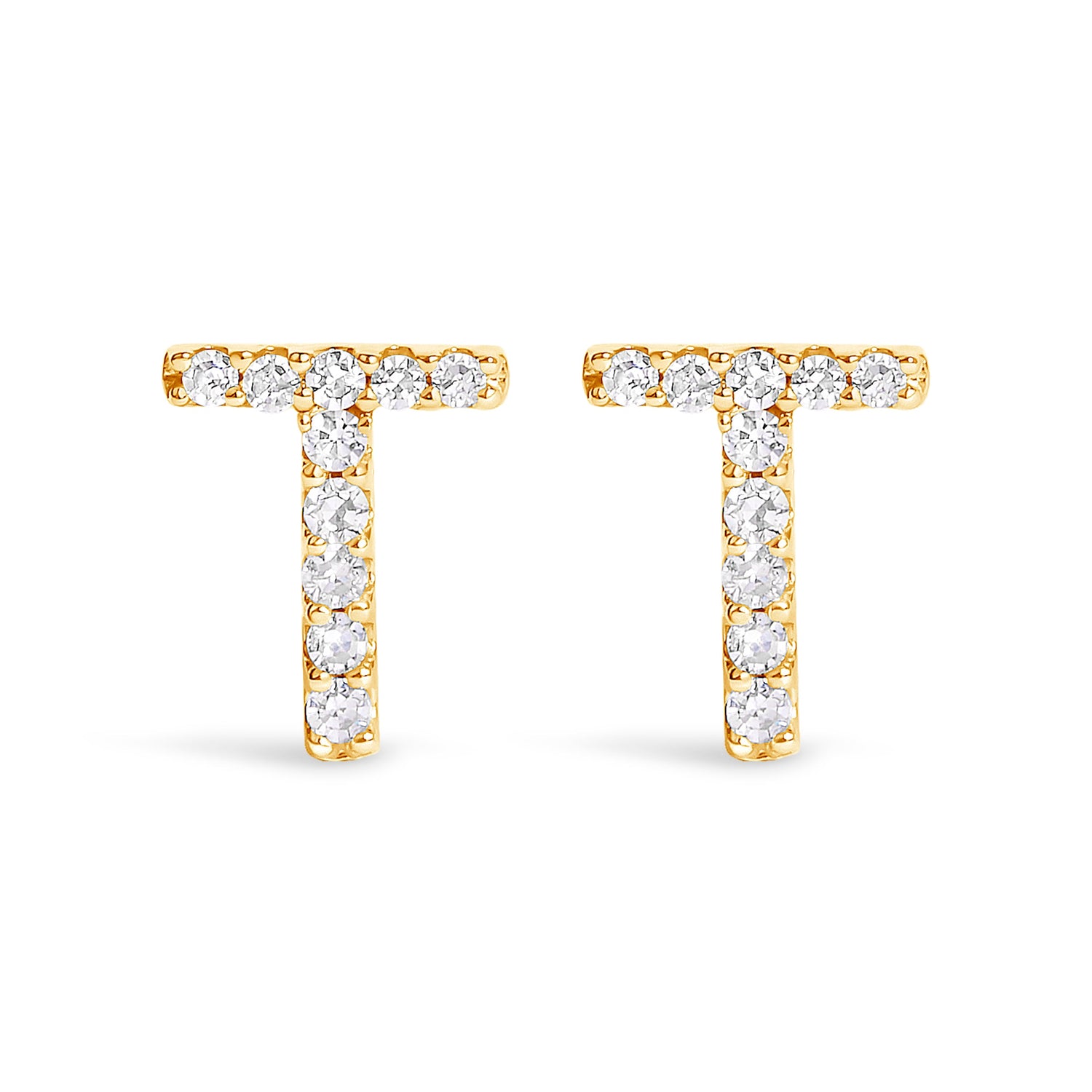 10K White Gold 1/10 Cttw Diamond Initial â€œAâ€ Stud Earring by Bids.com
