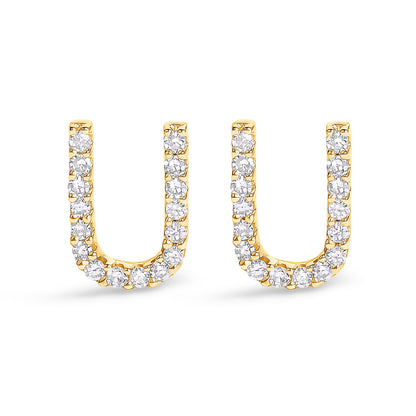 10K White Gold 1/10 Cttw Diamond Initial â€œAâ€ Stud Earring by Bids.com