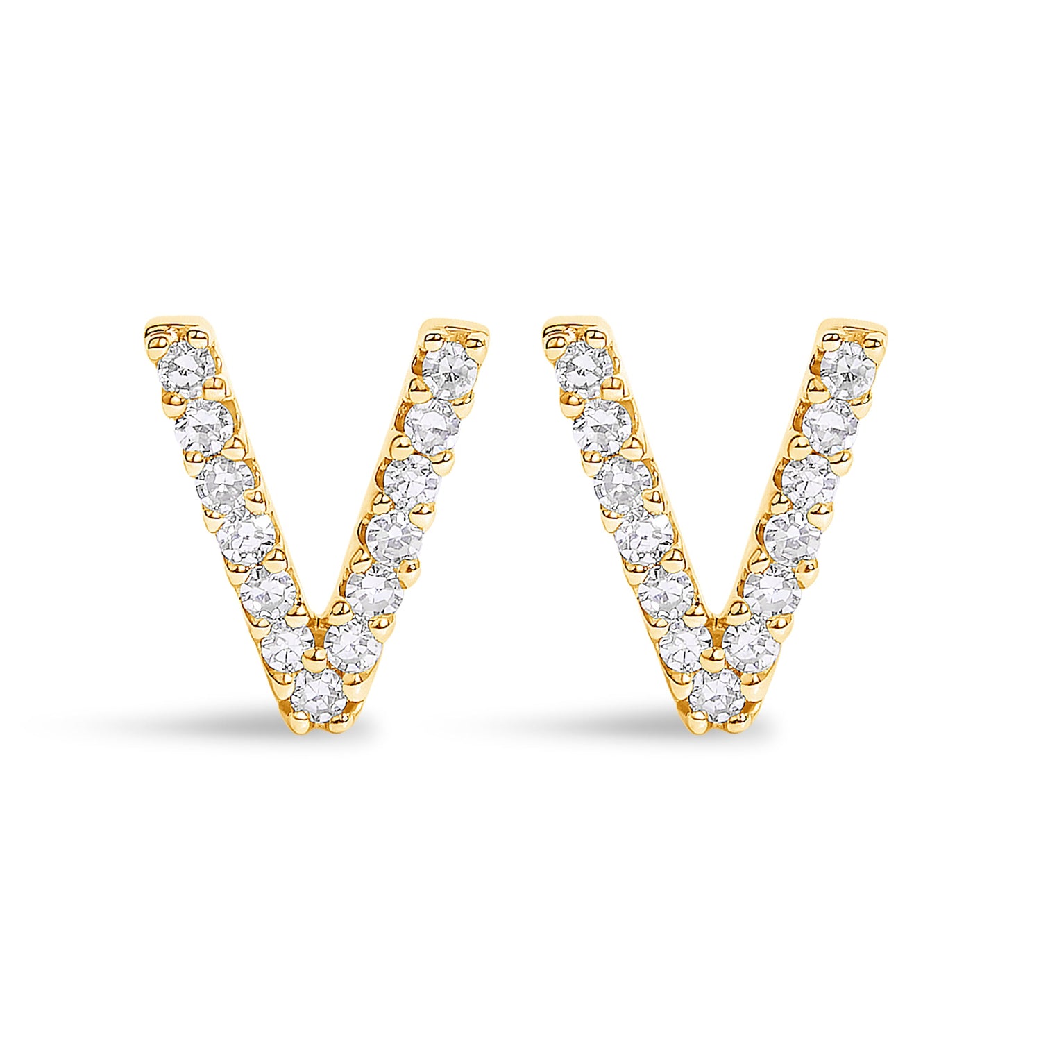10K White Gold 1/10 Cttw Diamond Initial â€œAâ€ Stud Earring by Bids.com