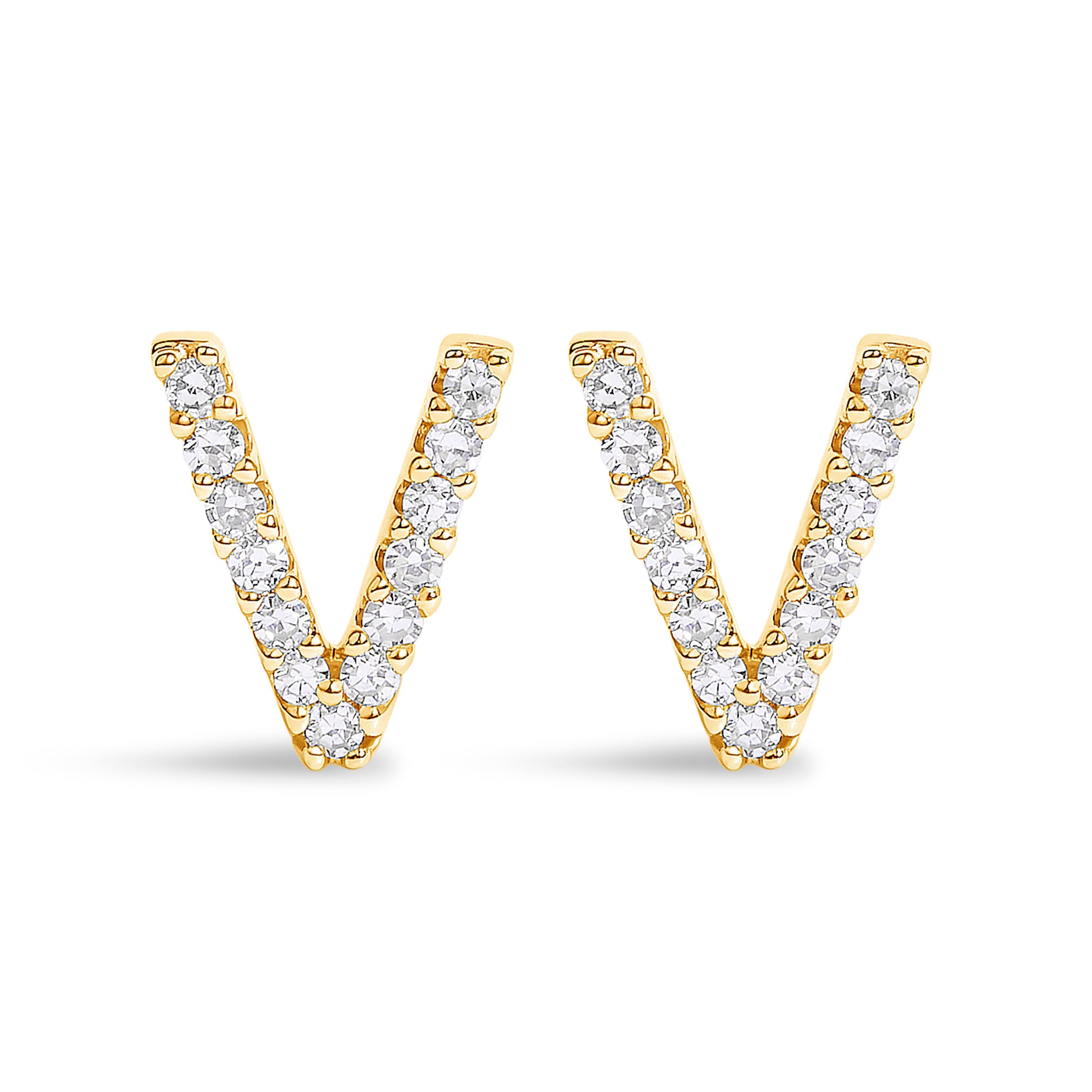 10K White Gold 1/10 Cttw Diamond Initial â€œAâ€ Stud Earring by Bids.com