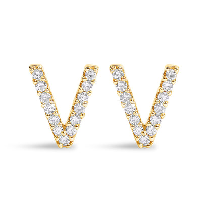 10K White Gold 1/10 Cttw Diamond Initial â€œAâ€ Stud Earring by Bids.com