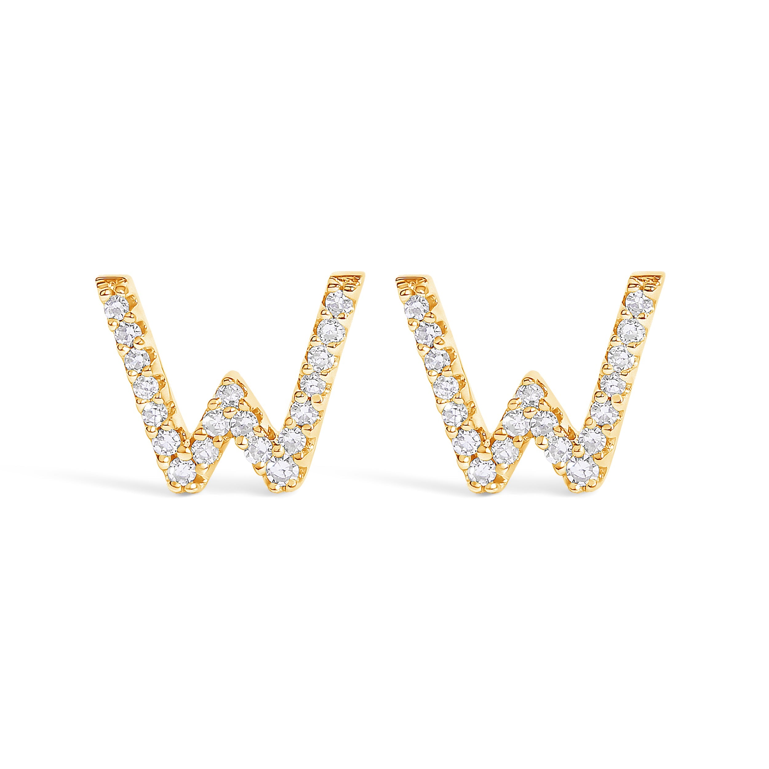10K White Gold 1/10 Cttw Diamond Initial â€œAâ€ Stud Earring by Bids.com
