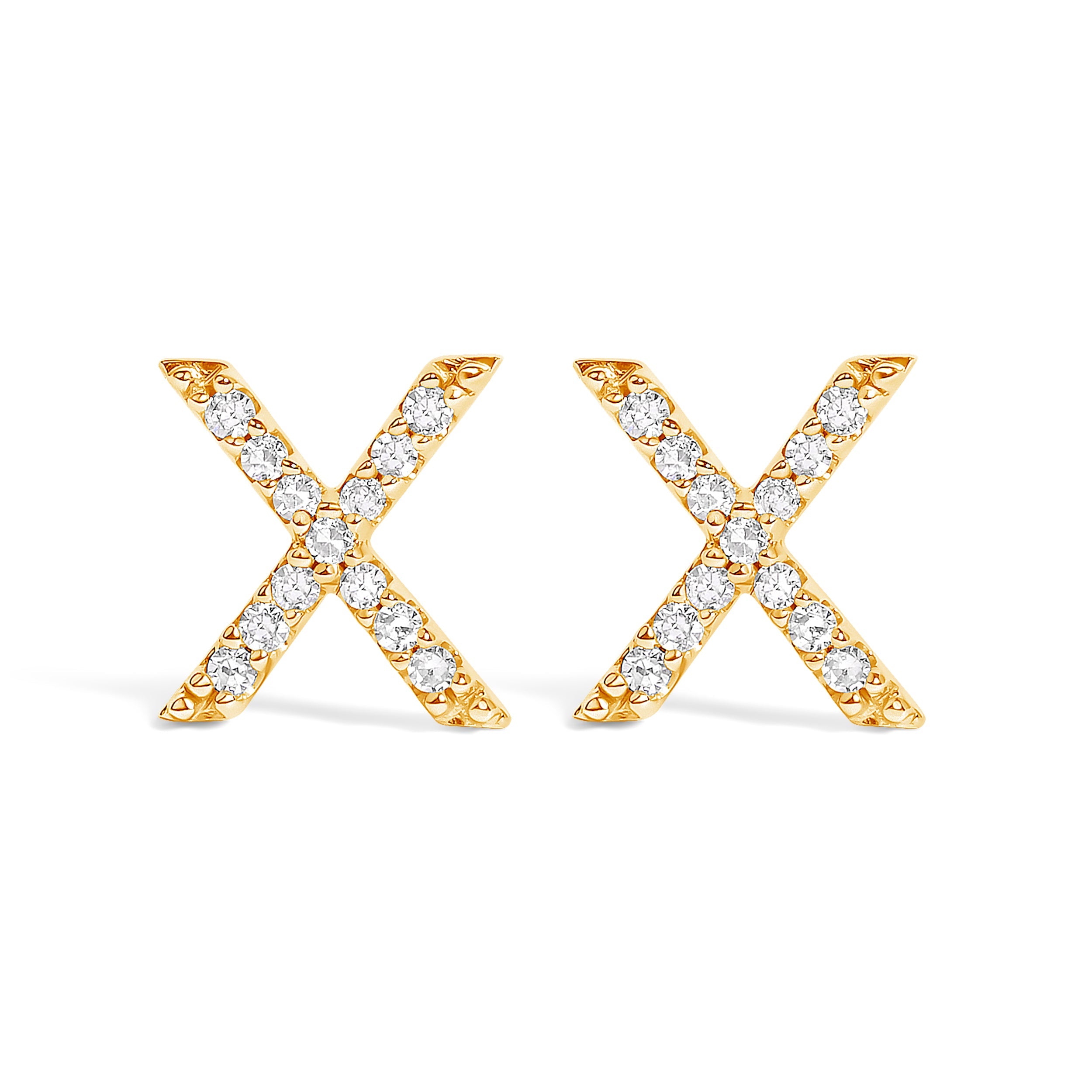10K White Gold 1/10 Cttw Diamond Initial â€œAâ€ Stud Earring by Bids.com