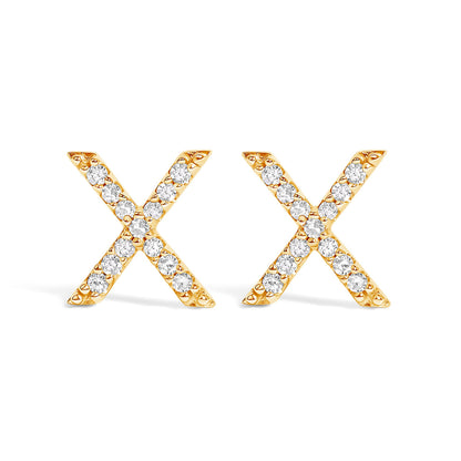 10K White Gold 1/10 Cttw Diamond Initial â€œAâ€ Stud Earring by Bids.com