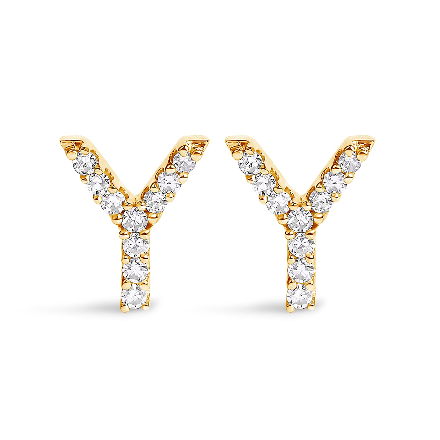 10K White Gold 1/10 Cttw Diamond Initial â€œAâ€ Stud Earring by Bids.com