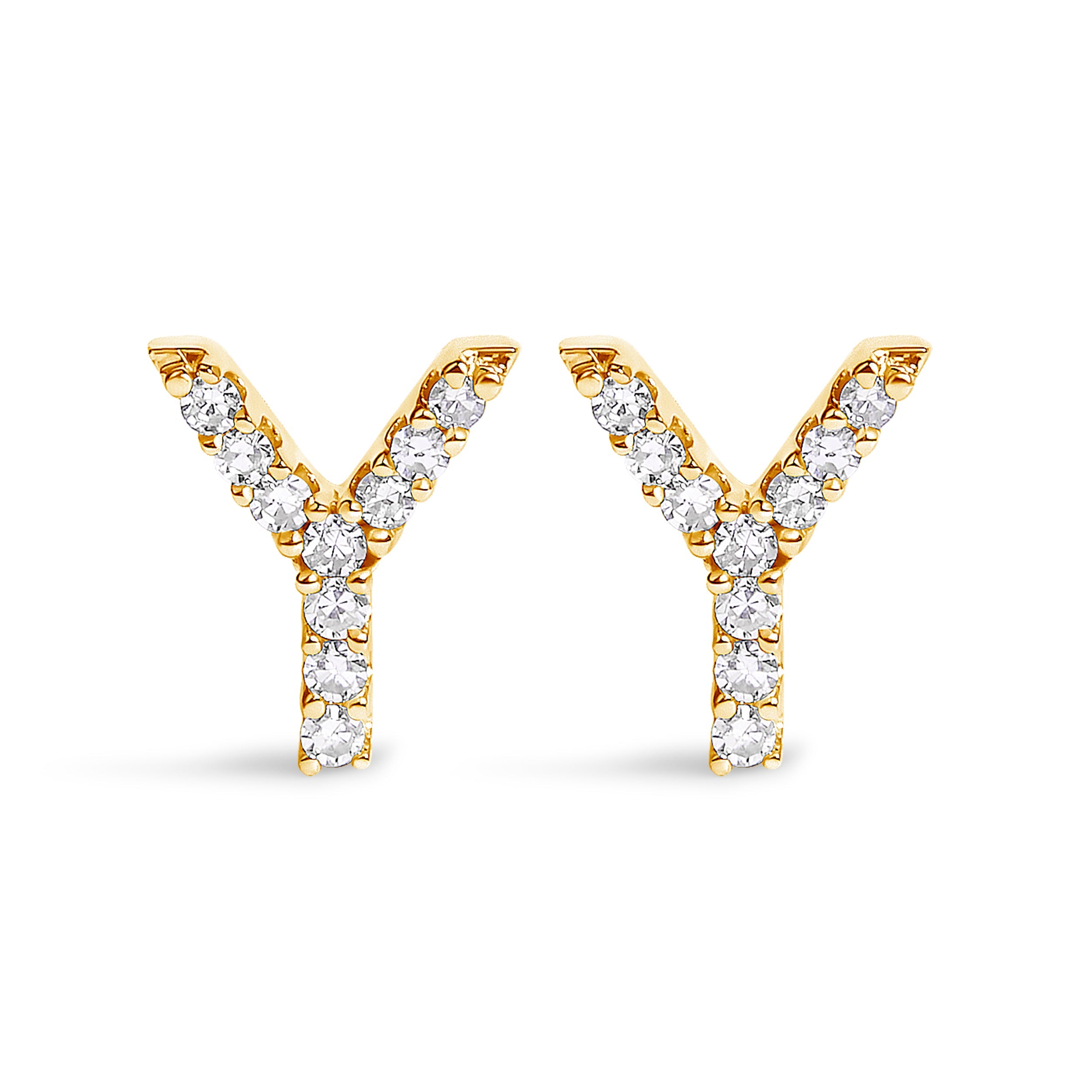 10K White Gold 1/10 Cttw Diamond Initial â€œAâ€ Stud Earring by Bids.com