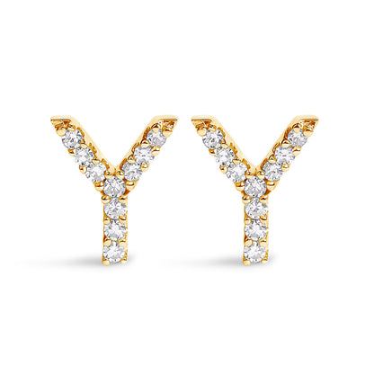 10K White Gold 1/10 Cttw Diamond Initial â€œAâ€ Stud Earring by Bids.com