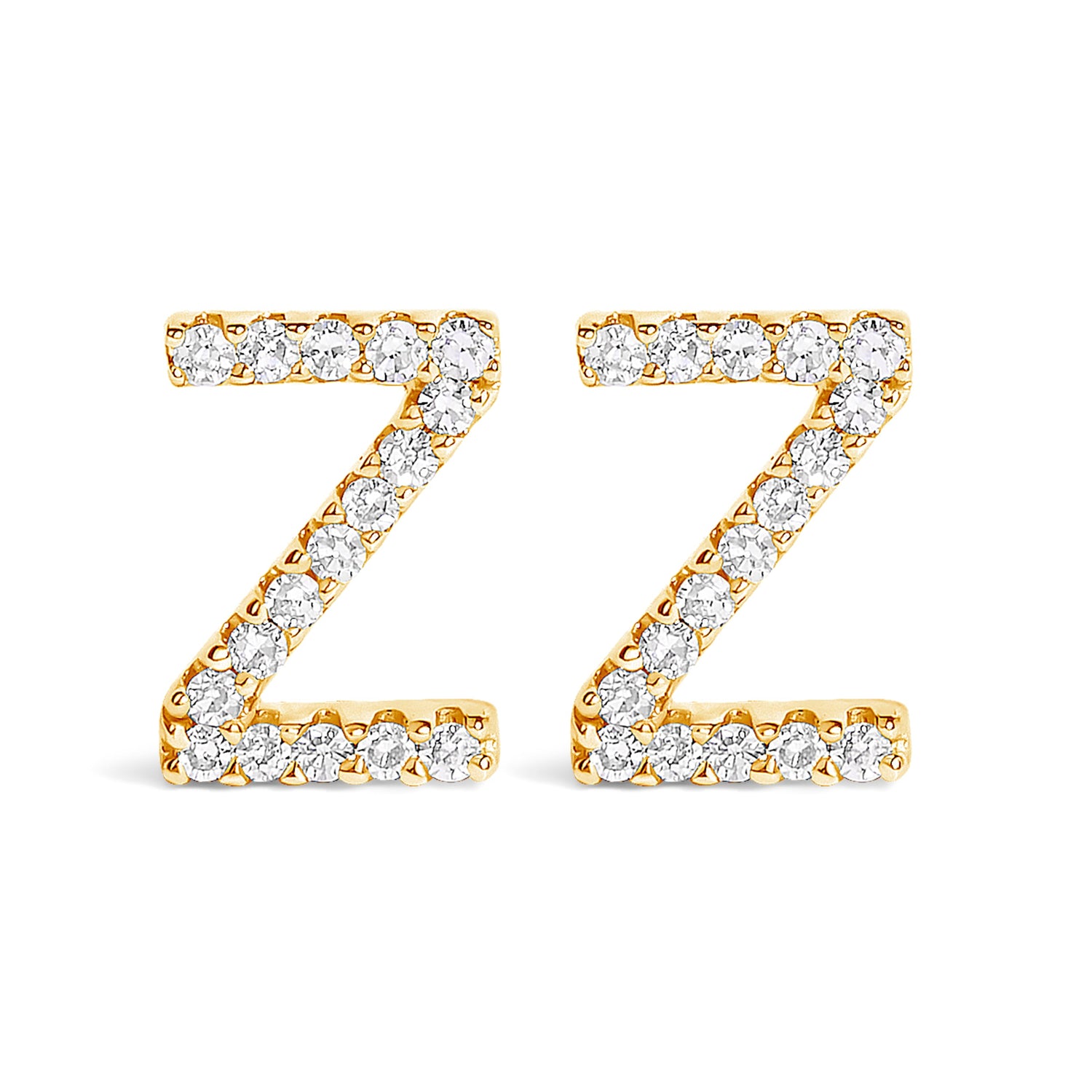 10K White Gold 1/10 Cttw Diamond Initial â€œAâ€ Stud Earring by Bids.com