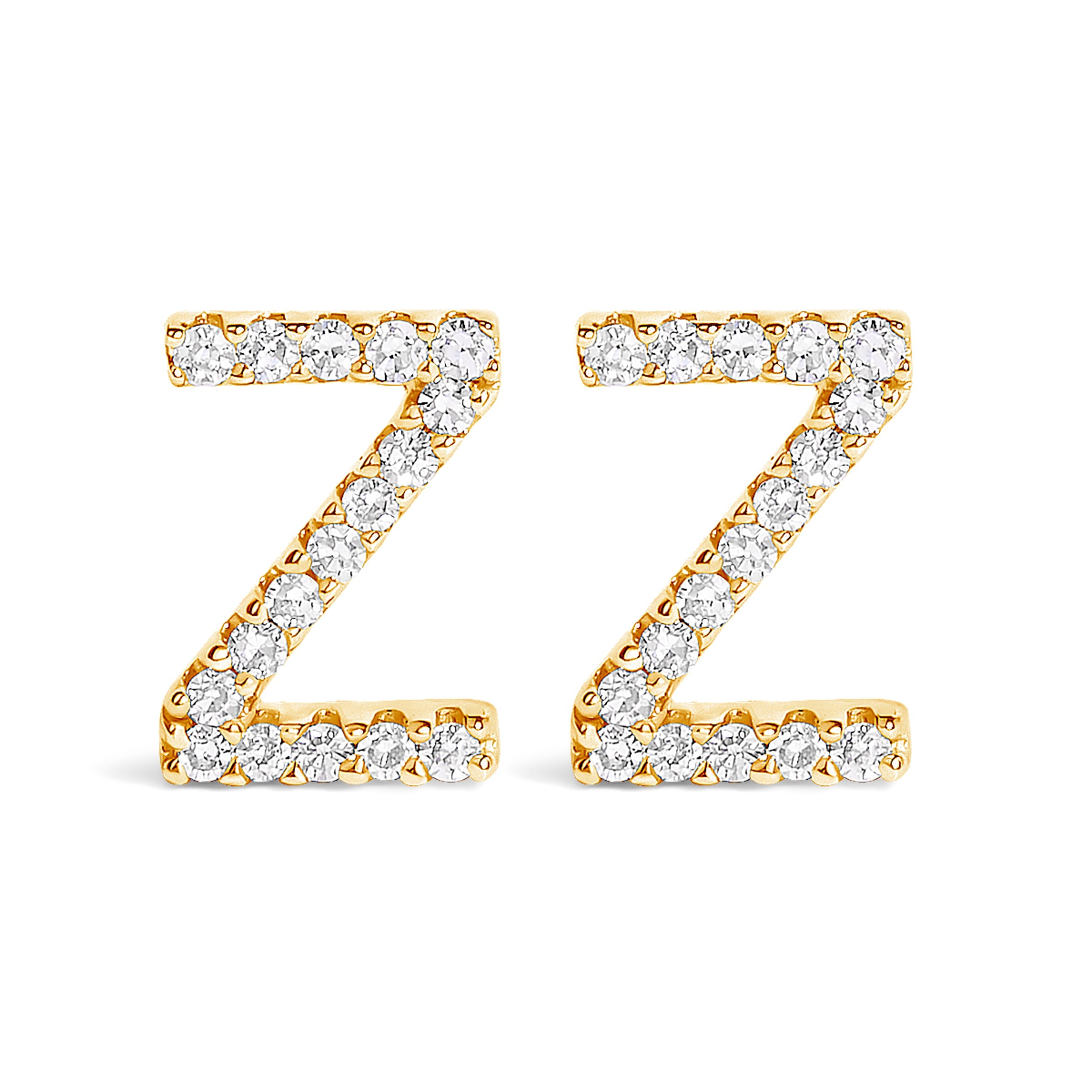 10K White Gold 1/10 Cttw Diamond Initial â€œAâ€ Stud Earring by Bids.com