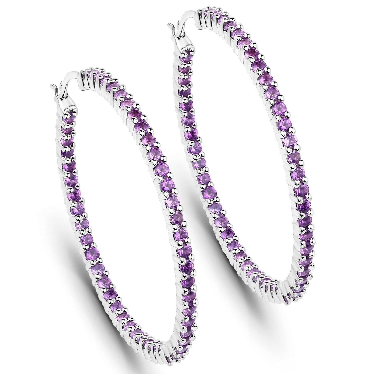 3.00 Carat Genuine Amethyst .925 Sterling Silver Earrings by Bids.com