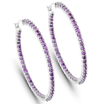 3.00 Carat Genuine Amethyst .925 Sterling Silver Earrings by Bids.com