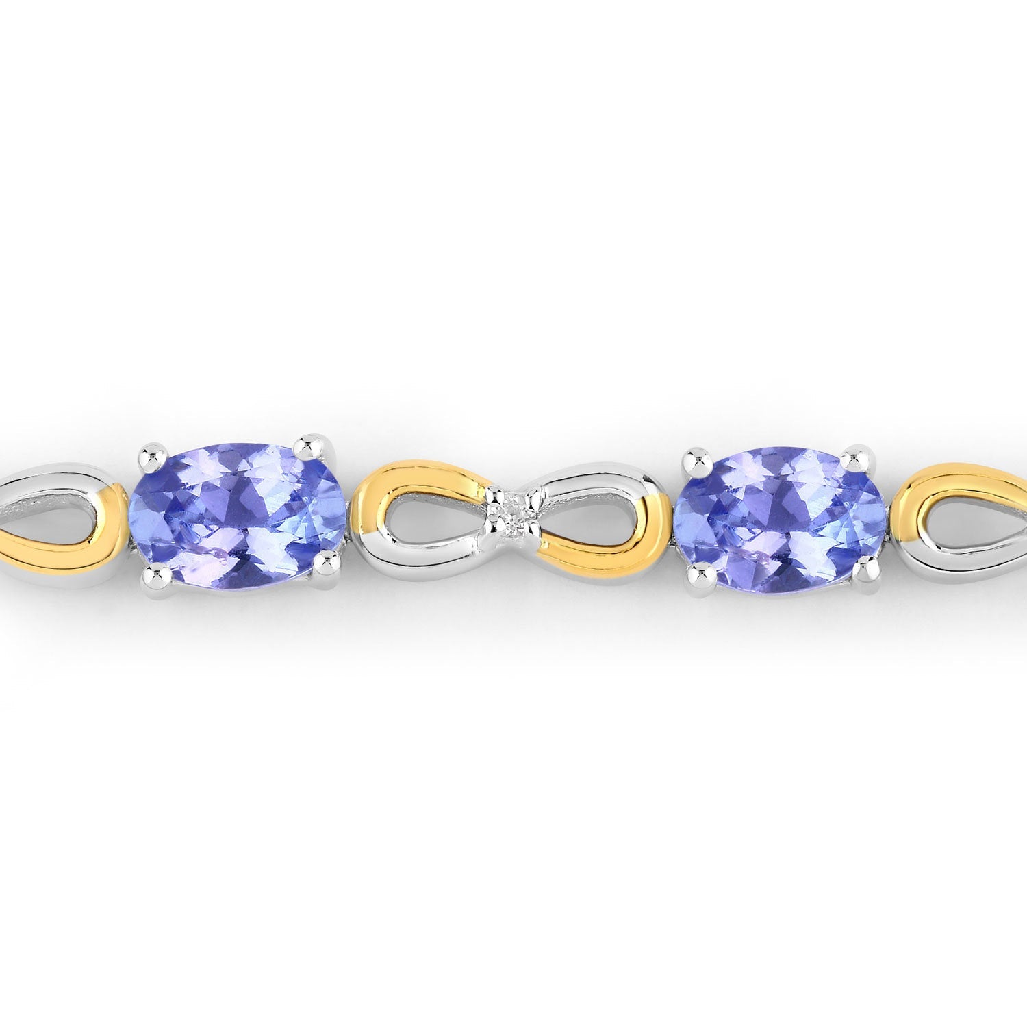 1.81 Carat Genuine Tanzanite and White Topaz .925 Sterling Silver Bracelet by Bids.com