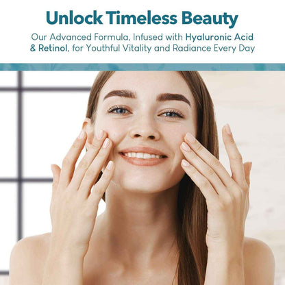 Hyaluronic Acid &amp; Retinol Serum - Revitalizing Anti-Aging, Radiant Glowing Complexion, Wrinkle Reduction - Dermatologist Tested, Korean Skin Care, Clean Beauty - 1.69 Fl. Oz