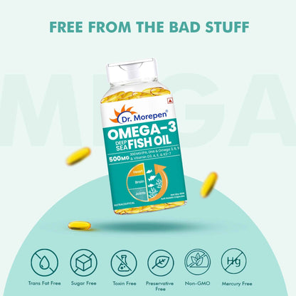 Dr. Morepen Omega-3 Deep Sea Fish Oil 500mg Softgels