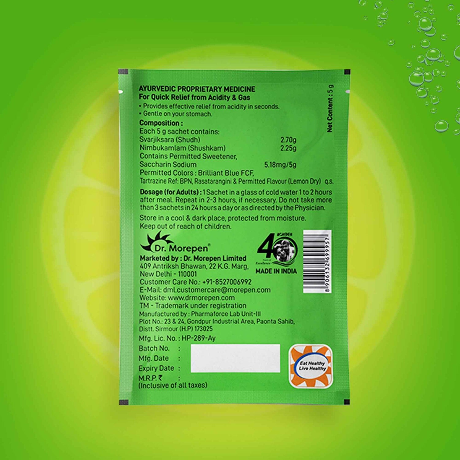 Dr. Morepen Acidity-X Fizz Sachets