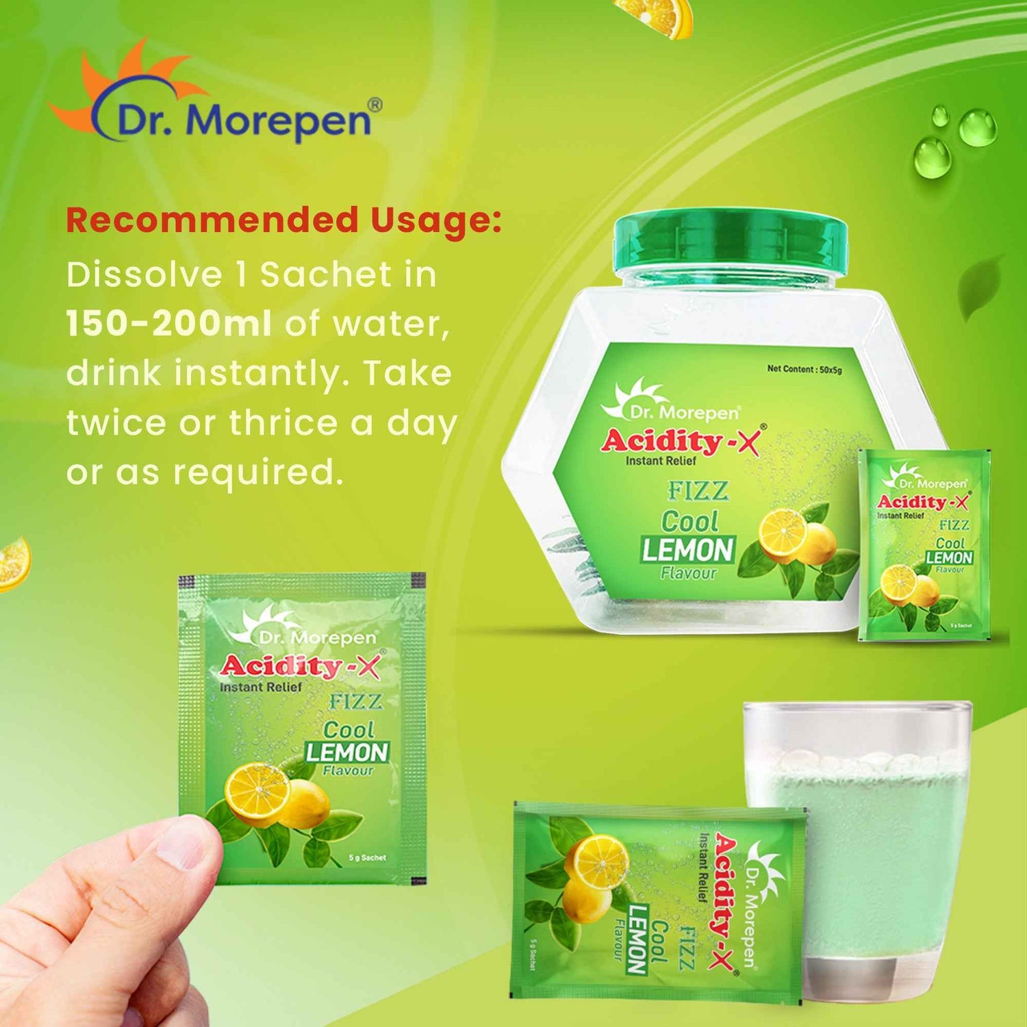 Dr. Morepen Acidity-X Fizz Sachets