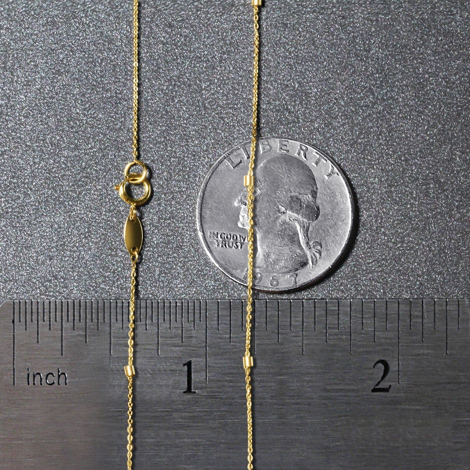 Bead Links Pendant Chain in 14k Yellow Gold (1.5mm) by Bids.com