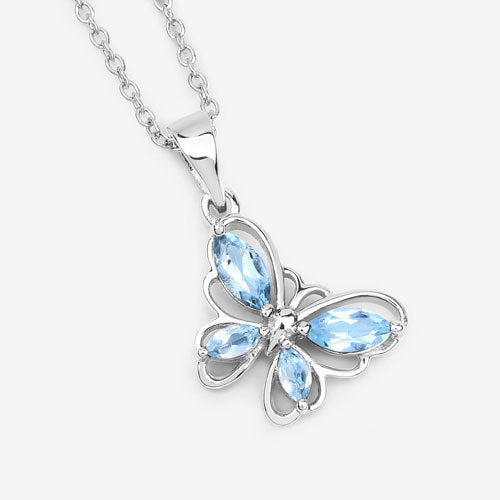 0.78 Carat Genuine Blue Topaz .925 Sterling Silver Pendant by Bids.com