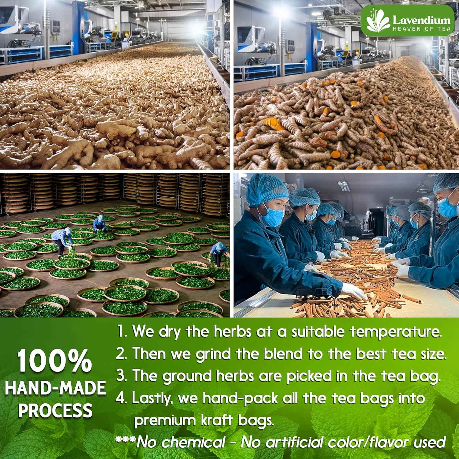 SIimming Detox Tea Caffeine Free - Herbal Tea with Chamomile, Hibiscus Tea &amp; Ginger Root