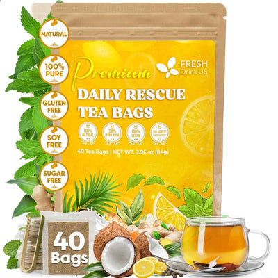 Premium Daily Rescue Lemon Ginger Tea Bags