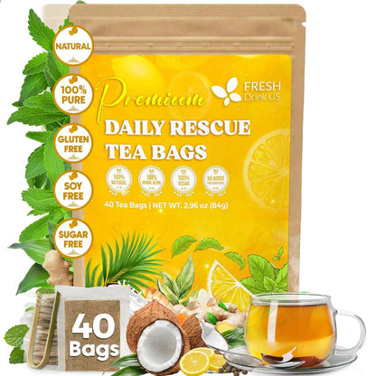 Premium Daily Rescue Lemon Ginger Tea Bags