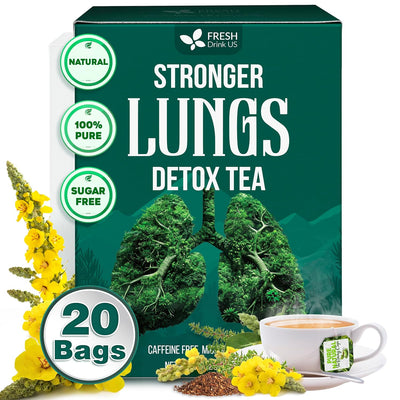 StrongerLungs Tea Bags - Supports Lung Cleanse, Congestion Relief & Mucus Detox by FreshDrinkUS - Natural and Premium Herbal Tea