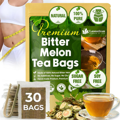 Bitter Melon Tea Bags, 100% Natural, Pure Bitter Melon. Bitter Melon Herbal Tea. Bitter Melon Fruit Tea. No Sugar, No Caffeine, No Gluten, Vegan