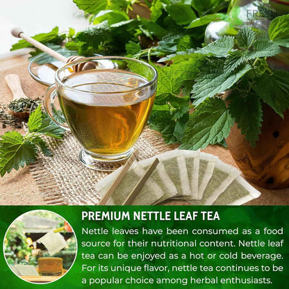 Premium Nettle Leaf Tea Bags, 100% Natural &amp; Pure, Stinging Nettle Leaf Tea, Nettle Leaf Tea, Burn Nettle, Stinging Nettle, Nettle Tea, Stinger Tea, No Sugar/Caffeine &amp; Gluten, Vegan