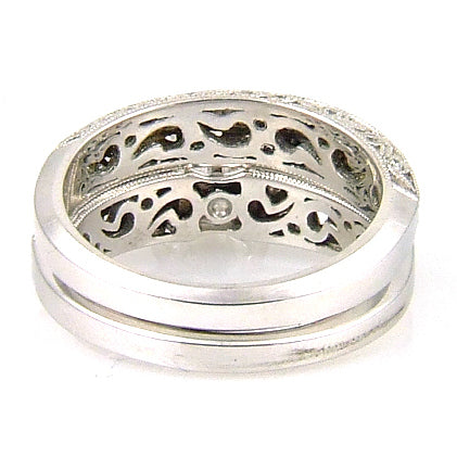 .54ct Antique Style Engagement Ring Set 18KT White Gold by Bids.com