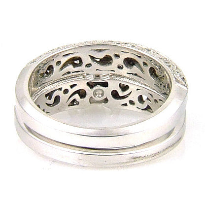 .54ct Antique Style Engagement Ring Set 18KT White Gold by Bids.com
