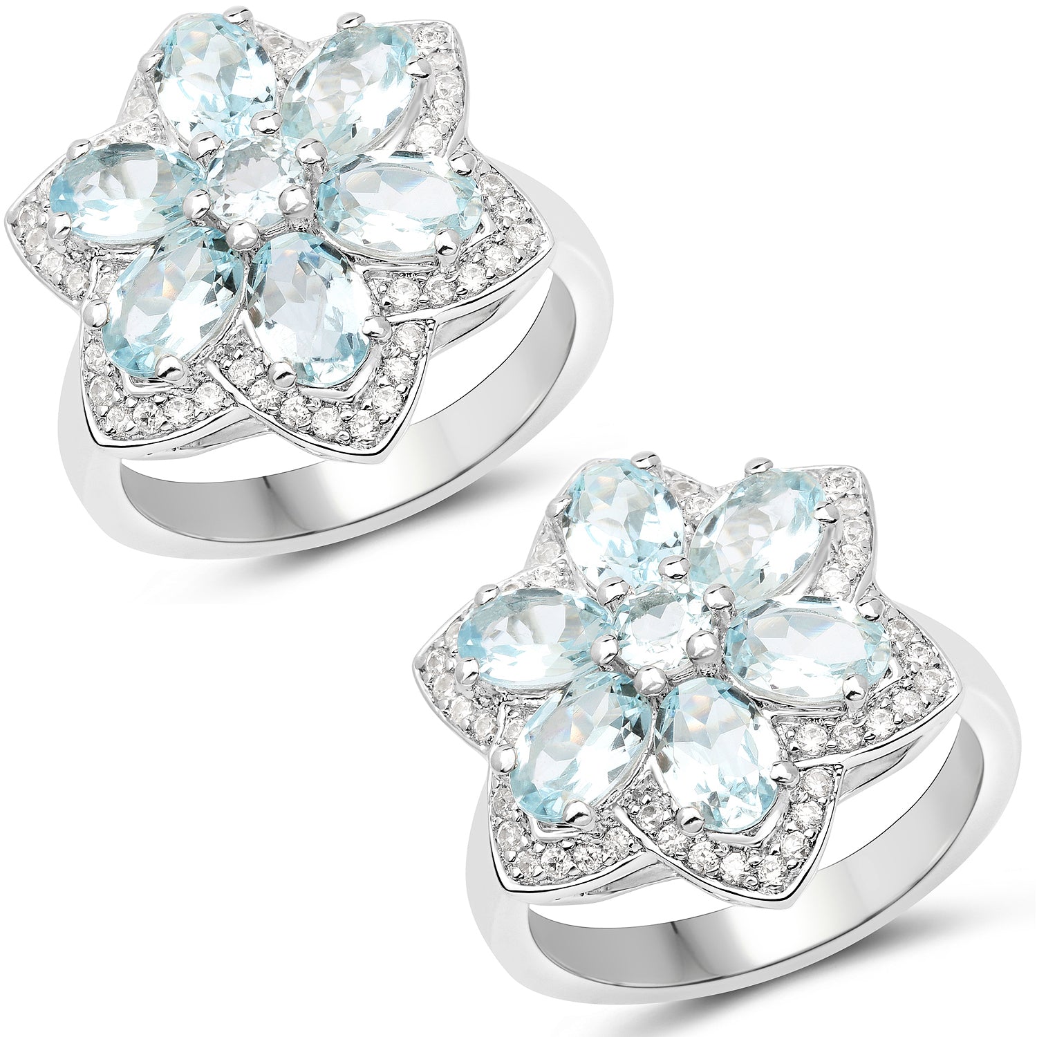 2.88 Carat Genuine Aquamarine .925 Sterling Silver Ring by Bids.com