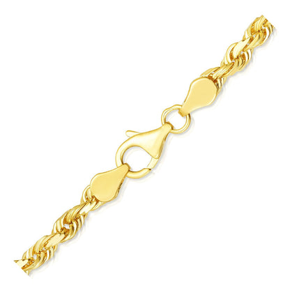 5.0mm 10k Yellow Gold Solid Diamond Cut Rope Bracelet by Bids.com