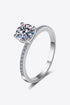 1 Carat Brilliant Round Cut Sparkala™ Rhodium-Plated Side Stone Ring by Sparkala