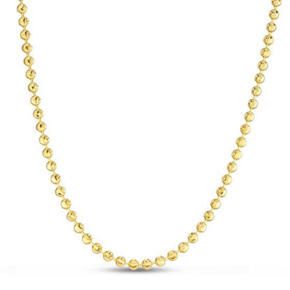 Moon Cut Bead Chain in 14k Yellow Gold (4.00 mm)  DestGlow