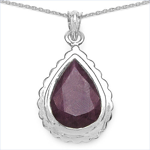 14.10 Carat Genuine Ruby .925 Sterling Silver Pendant by Bids.com